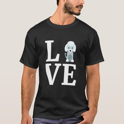 私は私のプードルプードルGif犬が大好き Tシャツ (正面)