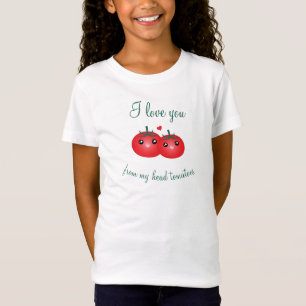 私は私のヘッドトマトのかわいいフルーツのしゃれからの愛します Tシャツ