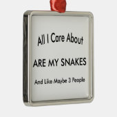 私は私のヘビを愛します メタルオーナメント (右)