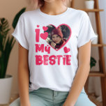 私は私のベストフォトが大好パーソナライズされたき Tシャツ<br><div class="desc">I Love My Bestie Photoパーソナライズされた, カスタム最高の Friend写真</div>