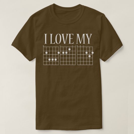 私は私のベッドの怠惰なおもしろいメッセージギターコードが大好き Tシャツ (デザイン正面)