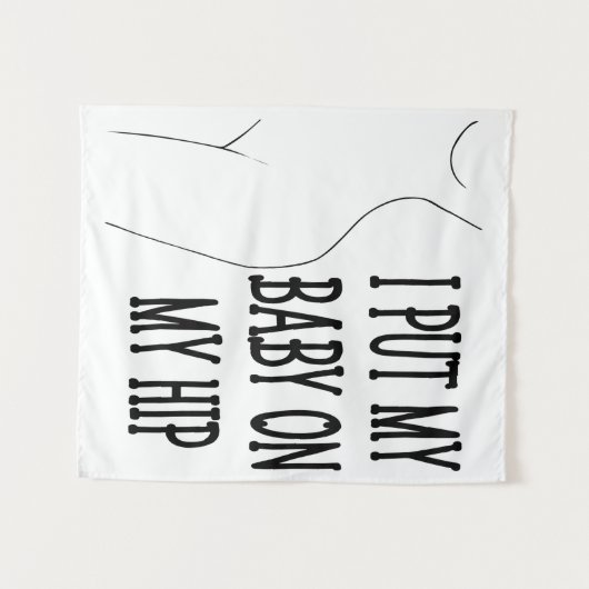 私は私のベビーを私のお尻おもしろいのママとベビーに1/2 タペストリー (正面(横))