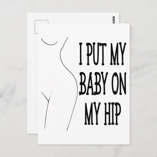 私は私のベビーを私のお尻おもしろいのママとベビーに1/2 ポストカード (正面/裏面)