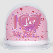 私は私のベビーピンク/紫が大好き – ハート (正面)