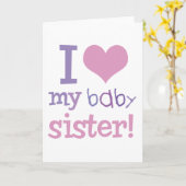 私は私のベビー姉妹キッズTシャツ&ギフトが大好き カード (黄色い花)