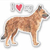 私は私のベルギーのレーケノワビニールステッカーが大好き シール (正面)
