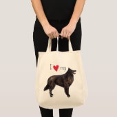私は私のベルギーの牧羊犬を愛します トートバッグ (正面(商品))