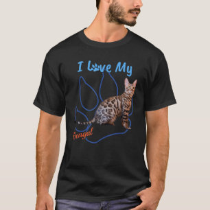私は私のベンガルの最高の猫好きポーププリントが大好き Tシャツ