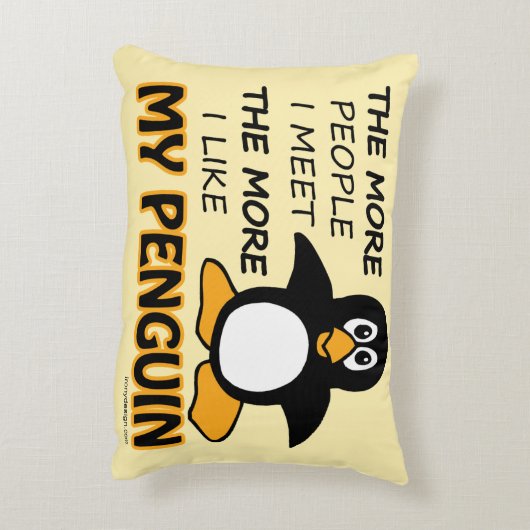 私は私のペンギンを人々よりもっと好みます アクセントクッション (裏面(縦))