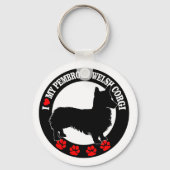 私は私のペンブレークウェルシュコーギーを愛する キーホルダー (正面)