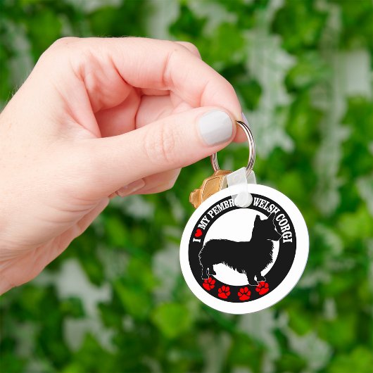 私は私のペンブレークウェルシュコーギーを愛する キーホルダー