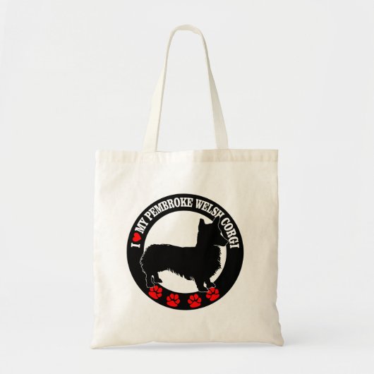 私は私のペンブレークウェルシュコーギートートバッグが大好き トートバッグ (正面)