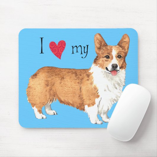 私は私のペンブロークのウェルシュコーギーを愛します マウスパッド (マウス)