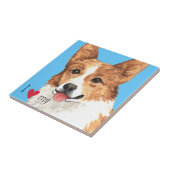 私は私のペンブロークウェルシュコーギーを愛する タイル (側面)