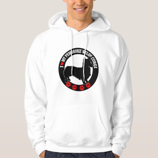 私は私のペンブロークウェルシュコーギーフード付きスウェットシャツ パーカ (正面)