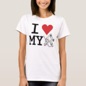 私は私のホッケーのゴールキーパーのTシャツ、背部プリントを愛します Tシャツ (正面)