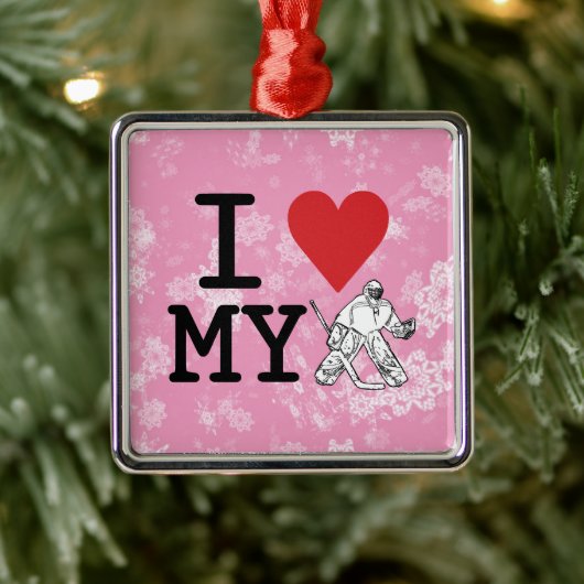 私は私のホッケーゴアリーが大好きクリスマスの装飾 セラミックオーナメント (ツリー)