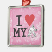 私は私のホッケーゴアリーが大好きクリスマスの装飾 セラミックオーナメント (左)