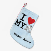 私は私のホッケーゴアリーのクリスマスストッキングが大好き スモールクリスマスストッキング (正面 (吊り時))