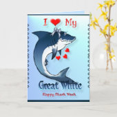 私は私のホホジロザメのワイシャツカードを愛します カード (黄色い花)