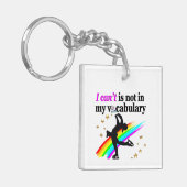 私は私のボキャブラリーの姿スケートで滑るに入れない キーホルダー (正面左)