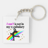 私は私のボキャブラリーの姿スケートで滑るに入れない キーホルダー (裏面)