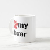 私は私のボクサーを愛します コーヒーマグカップ (正面左)