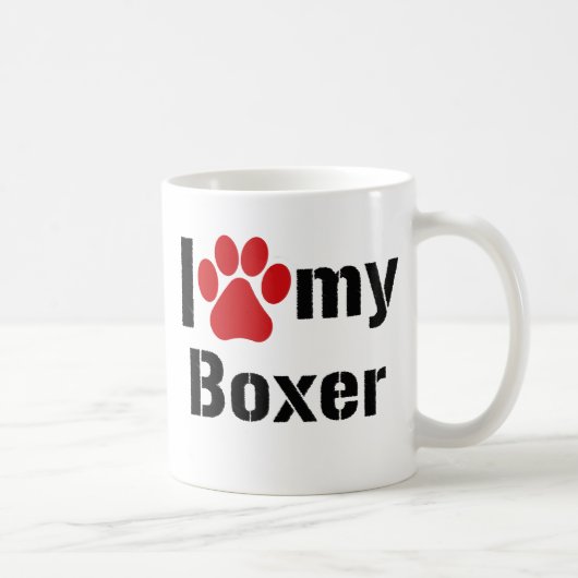 私は私のボクサーを愛します コーヒーマグカップ (右)