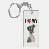 私は私のボクサーを愛しますKeychain キーホルダー (正面左)