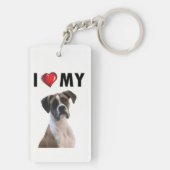 私は私のボクサーを愛しますKeychain キーホルダー (裏面)