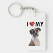 私は私のボクサーを愛しますKeychain キーホルダー (正面)