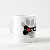 私は私のボクサー-犬用の骨--を愛します コーヒーマグカップ (正面左)
