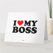 私は私のボスおもしろい赤いハートボスIハートマイボス カード (裏面)