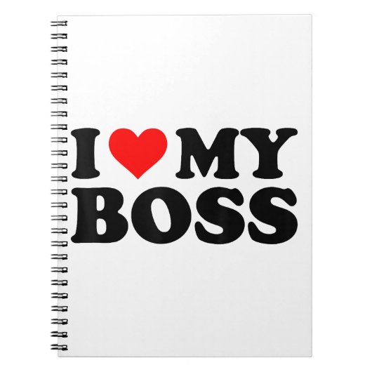 私は私のボスおもしろい赤いハートボスIハートマイボス ノートブック (正面)