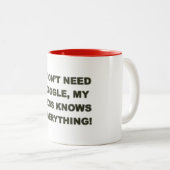 私は私のボスがすべてを-マグ知っているgoogleを必要としません ツートーンマグカップ (正面右)