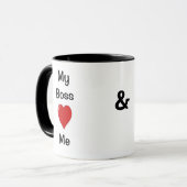 私は私のボスが私を-おもしろいのボスのマグ愛する私のボスを愛します マグカップ (正面左)