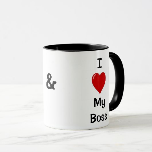 私は私のボスが私を-おもしろいのボスのマグ愛する私のボスを愛します マグカップ (正面右)