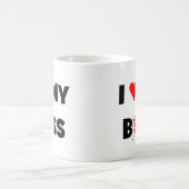 私は私のボスを愛します コーヒーマグカップ (中央)