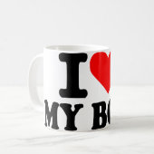 私は私のボスを愛します コーヒーマグカップ (正面左)