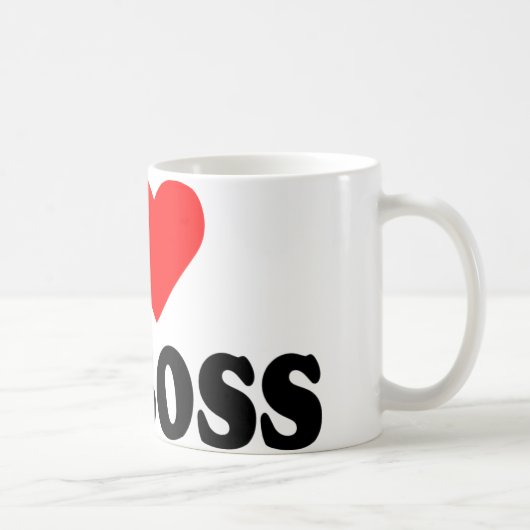 私は私のボスを愛します コーヒーマグカップ (右)