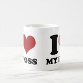私は私のボス-マグ--を愛します コーヒーマグカップ (中央)