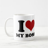 私は私のボス-マグ--を愛します コーヒーマグカップ (左)