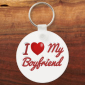 私は私のボーイフレンドかわいい赤い文字 キーホルダー (正面)