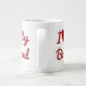 私は私のボーイフレンドかわいい赤い文字 ジャンボコーヒーマグカップ (裏面)