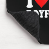 私は私のボーイフレンドが大好きおもしろいバレンタイン赤いハート愛 マウスパッド (コーナー)