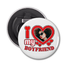 私は私のボーイフレンドが大好きカスタムハート写真 栓抜き