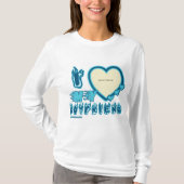 私は私のボーイフレンドが大好きカスタム長袖 Tシャツ (正面)