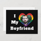 私は私のボーイフレンドが大好きゲイプライドLGBTQカスタムの写真 ポストカード (正面/裏面)