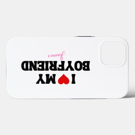 私は私のボーイフレンドが大好きハートロマンチック名前をカスタムする Case-Mate iPhoneケース (裏面 (横))