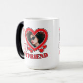 私は私のボーイフレンドが大好きパーソナライズされたハート写真 モーフィングマグカップ (正面左)